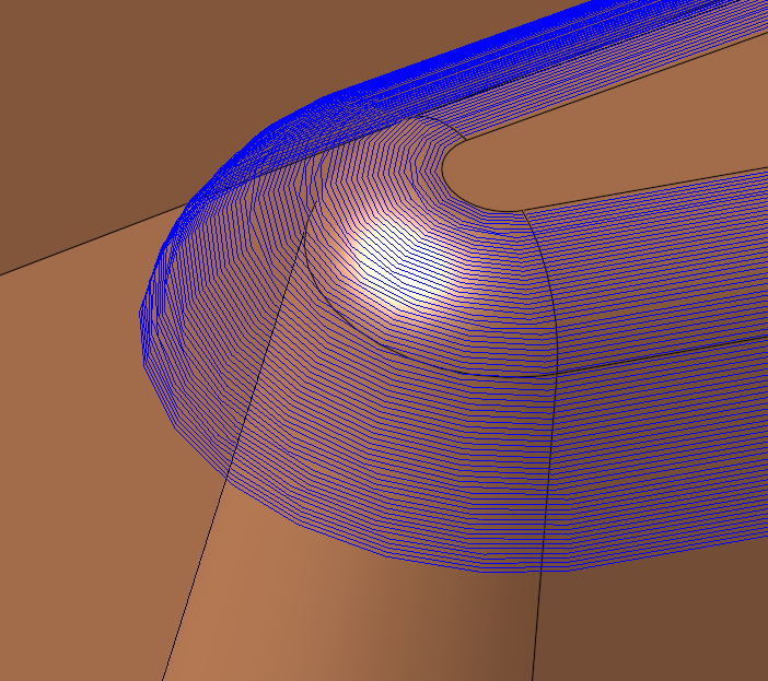 Trajectoires Cimatron sans Micro Milling.